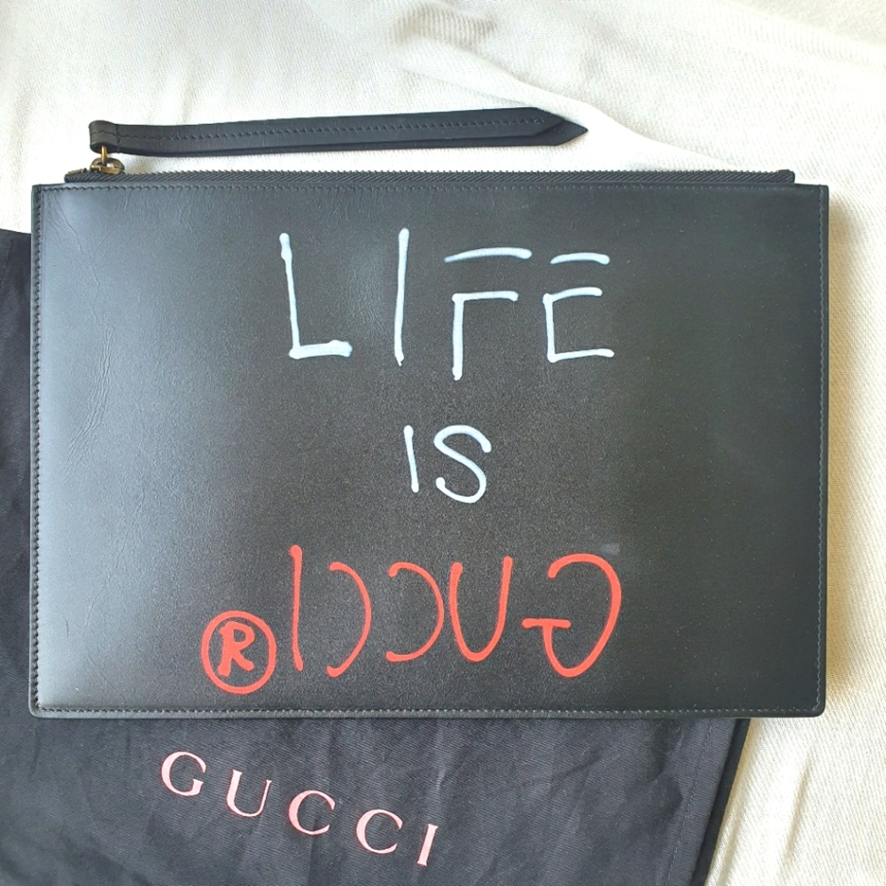 Gucci Ghost Large Wristlet Pouch